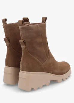 Leeds Taupe Suede Wedge Ankle Boots