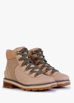 Lennox Canoe Stone Green Leather Hiker STKD Waterproof Boots