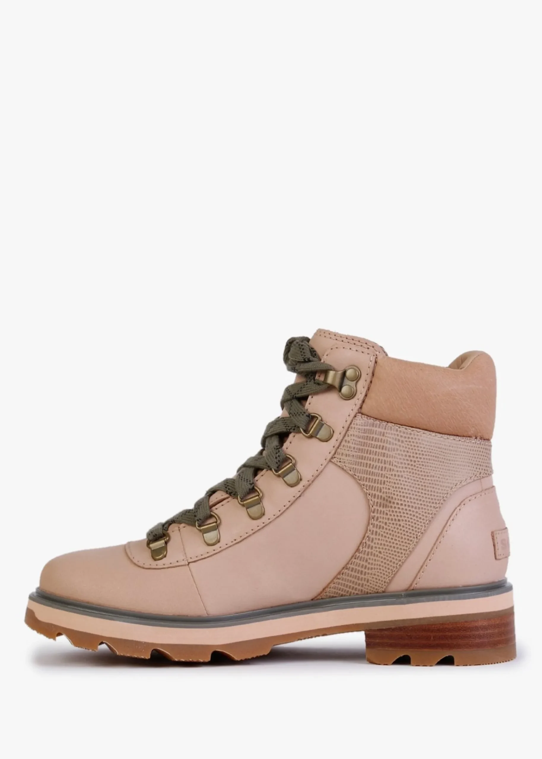 Lennox Canoe Stone Green Leather Hiker STKD Waterproof Boots