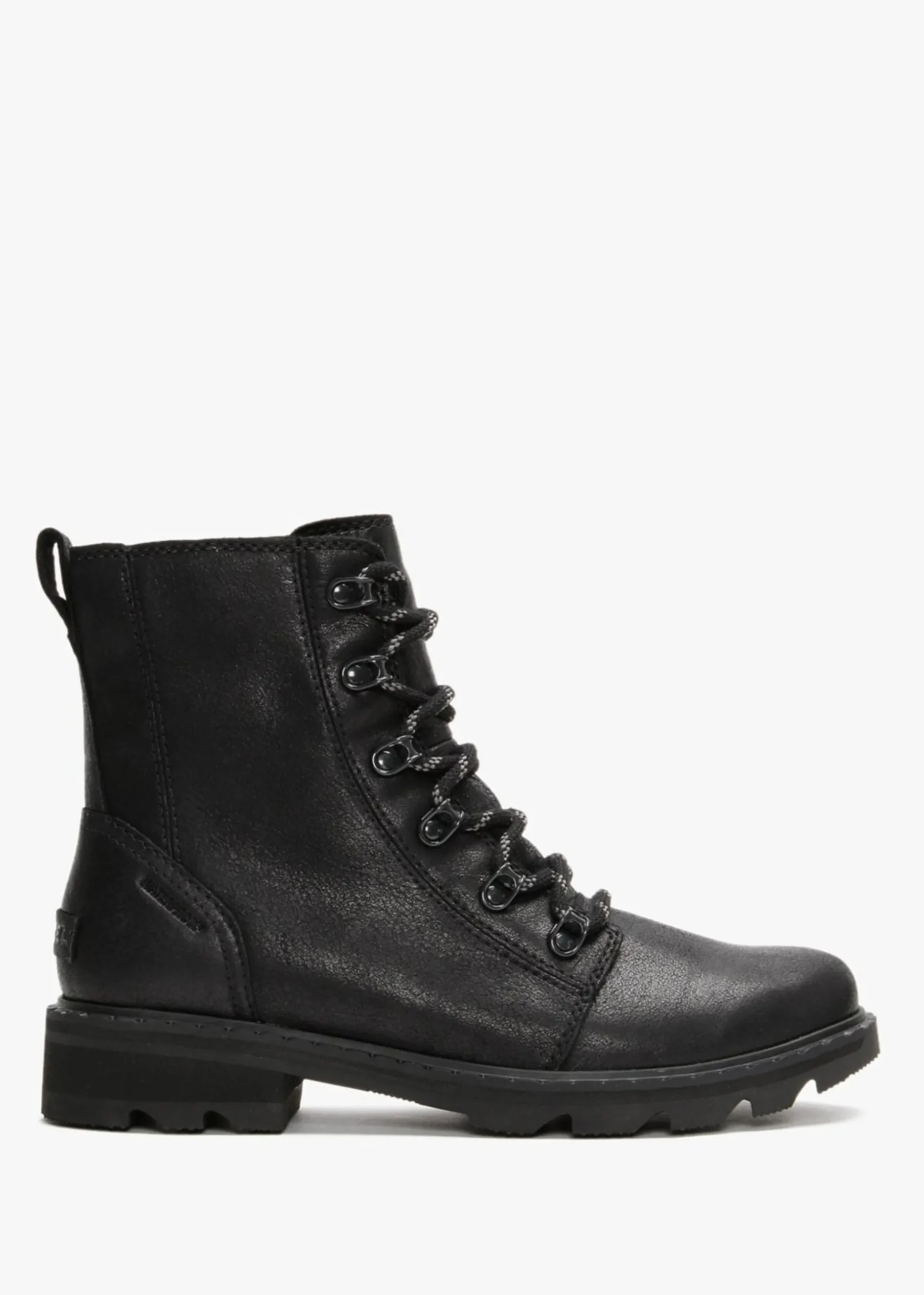 Lennox Lace Black Leather Ankle Boots