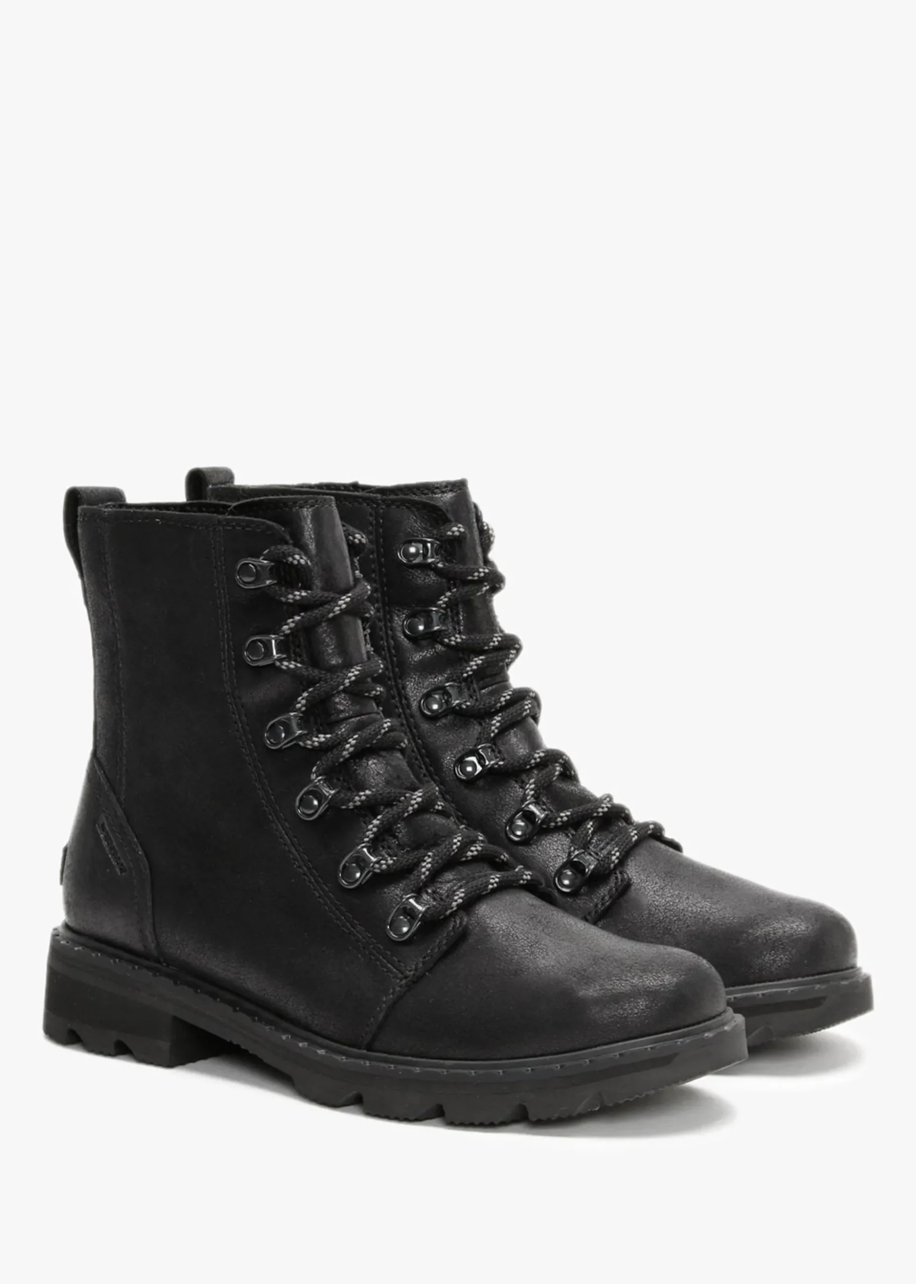 Lennox Lace Black Leather Ankle Boots