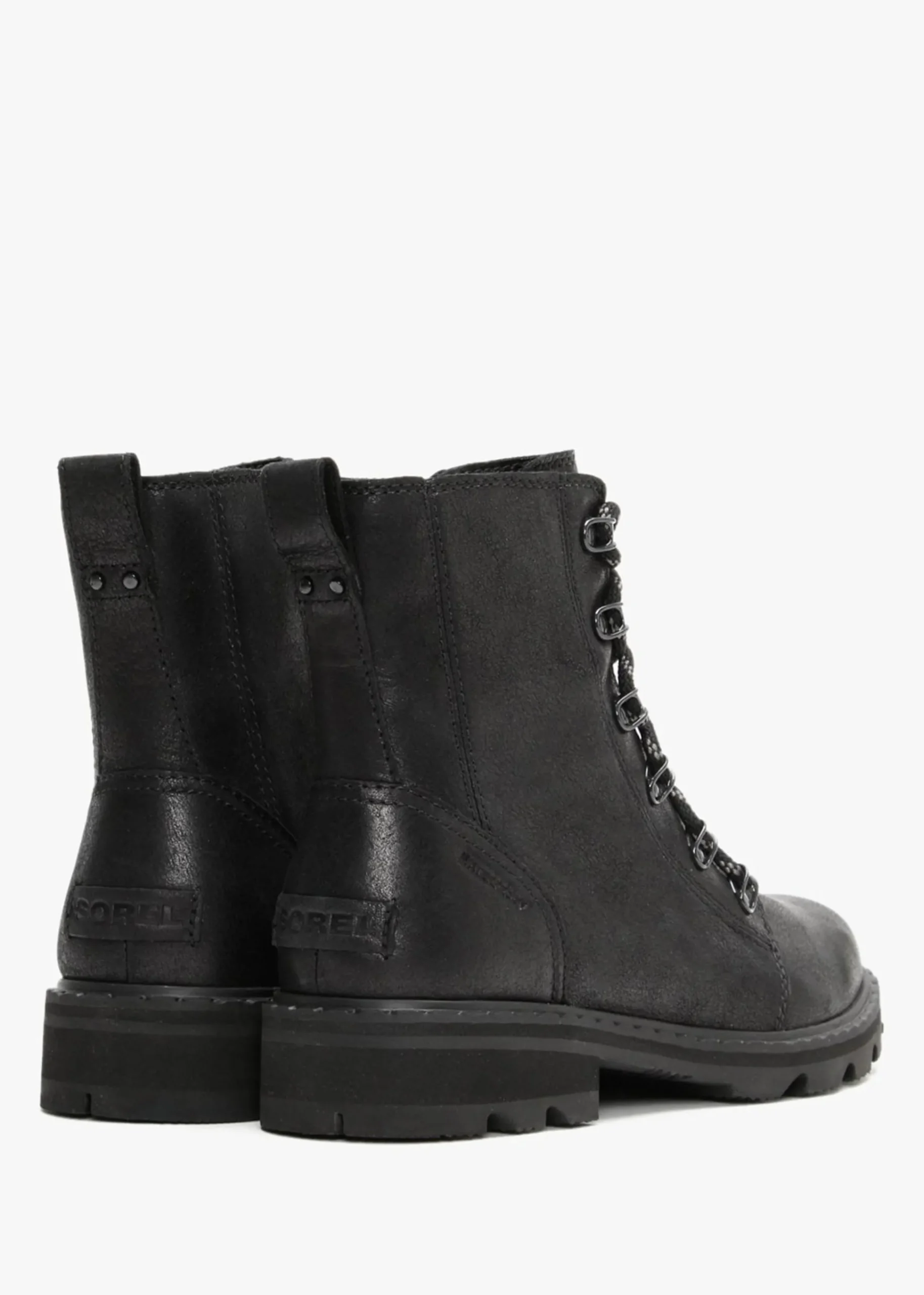 Lennox Lace Black Leather Ankle Boots