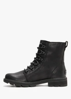 Lennox Lace Black Leather Ankle Boots