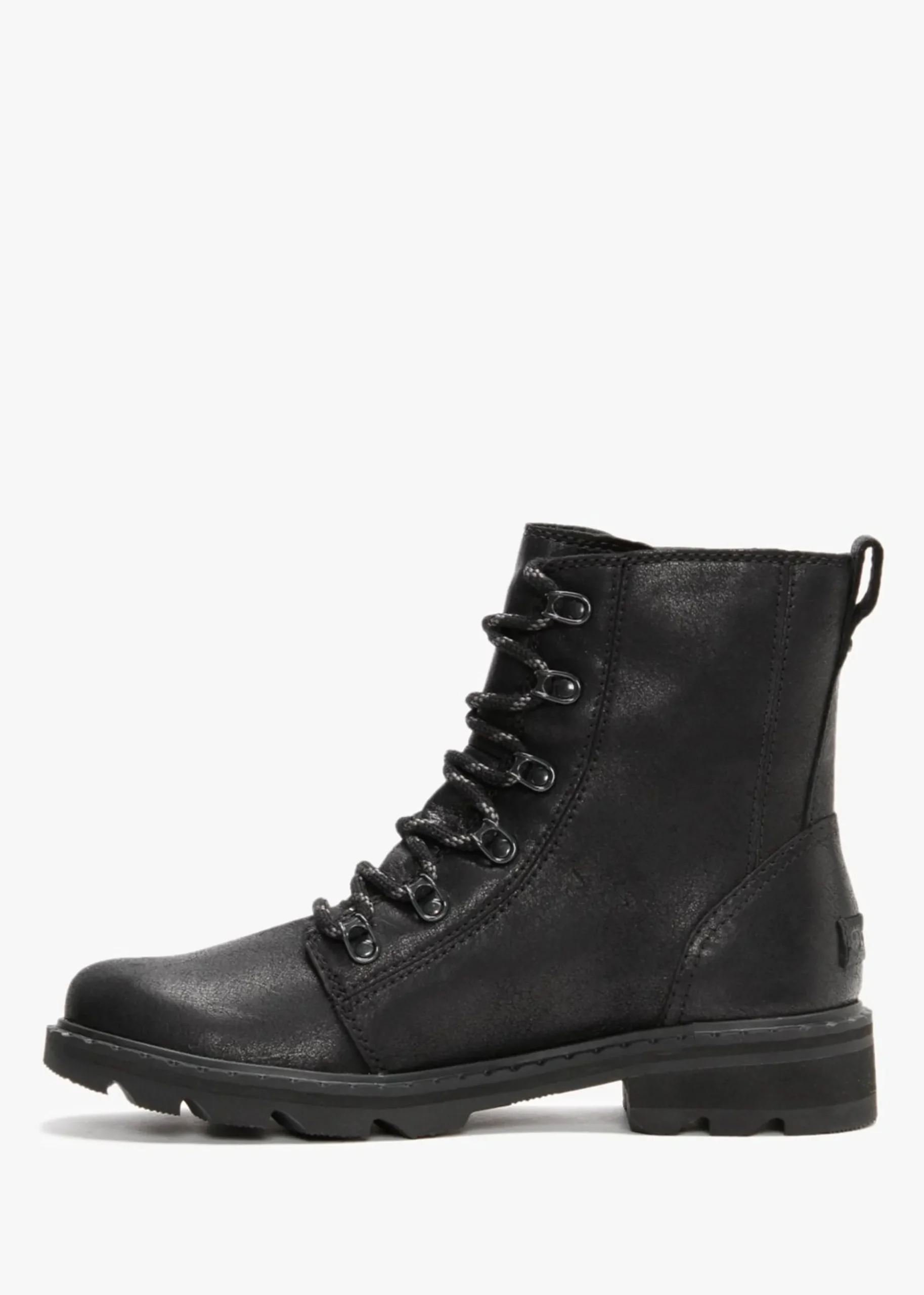 Lennox Lace Black Leather Ankle Boots