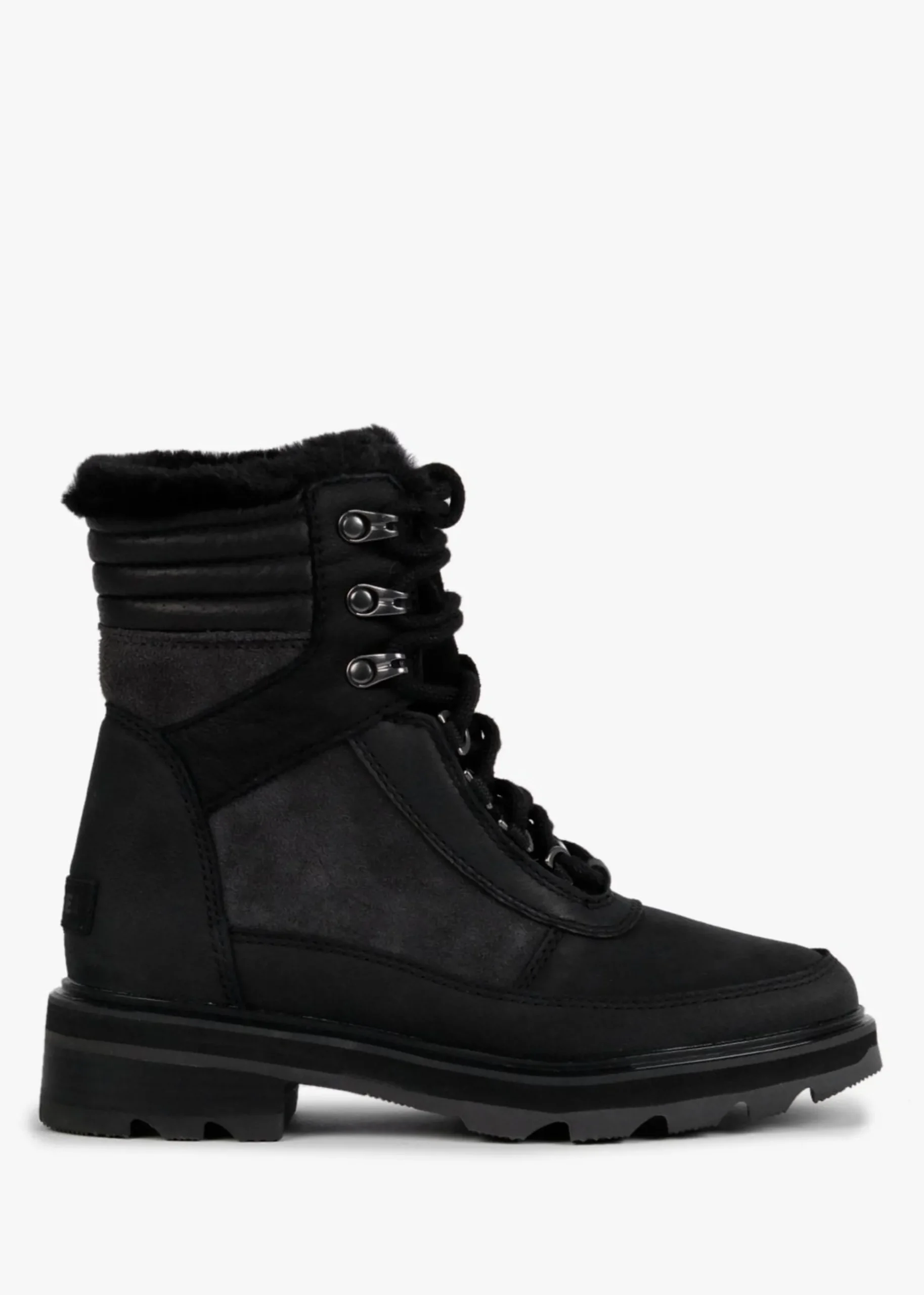 Lennox Lace Cosy STKD Jet Black Waterproof Boots