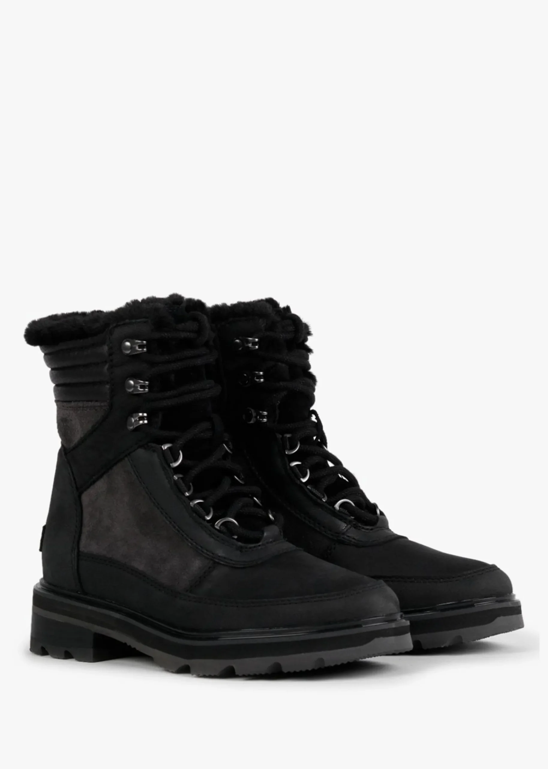 Lennox Lace Cosy STKD Jet Black Waterproof Boots