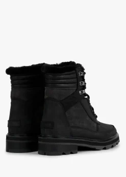 Lennox Lace Cosy STKD Jet Black Waterproof Boots