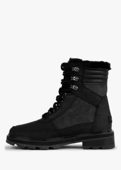 Lennox Lace Cosy STKD Jet Black Waterproof Boots