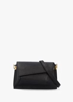 Leonie Black Leather Cross-Body Bag