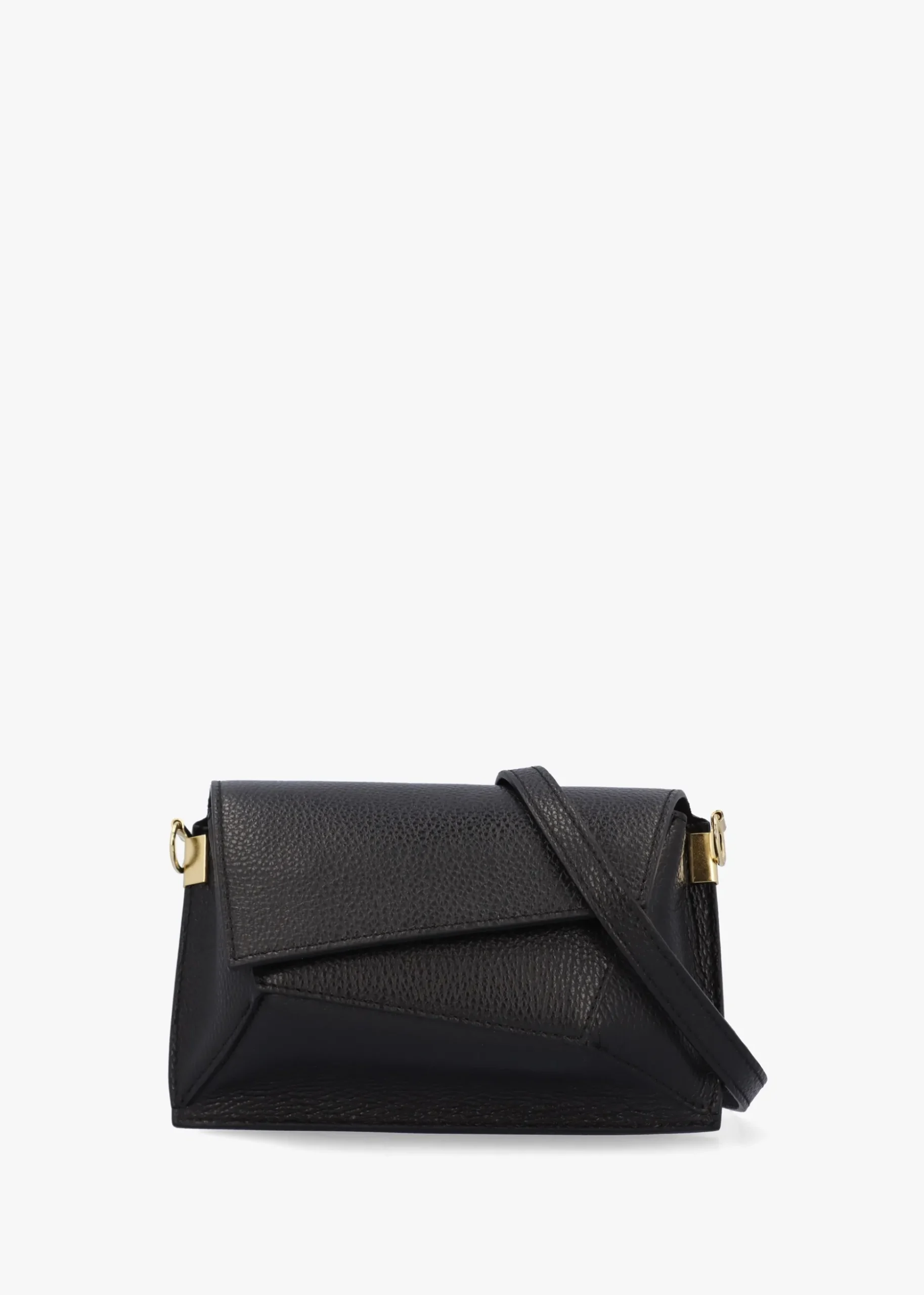 Leonie Black Leather Cross-Body Bag