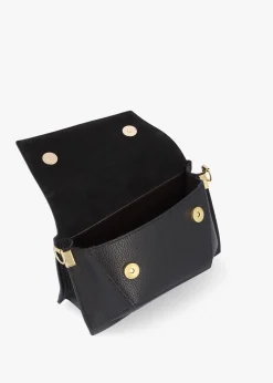 Leonie Black Leather Cross-Body Bag