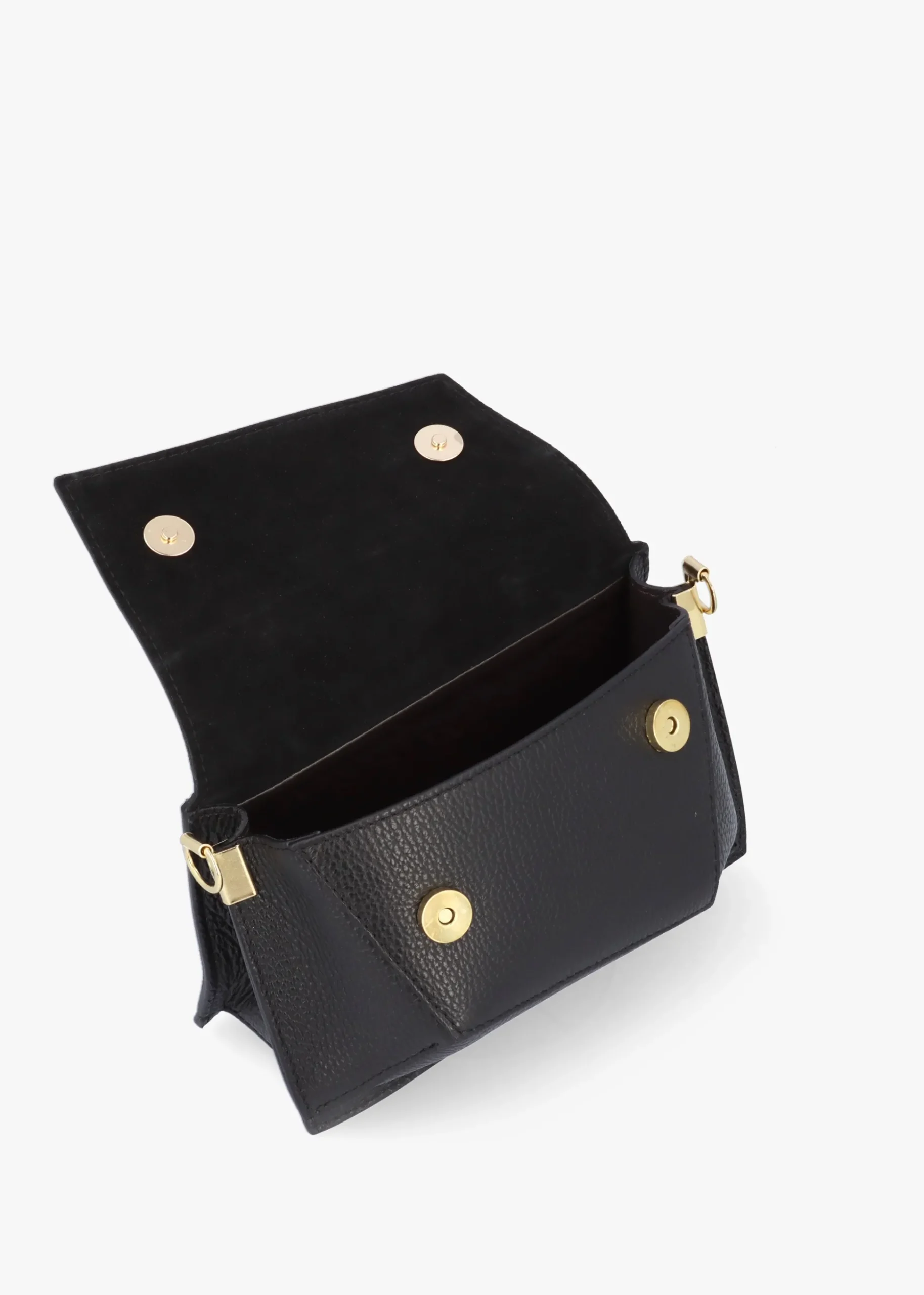 Leonie Black Leather Cross-Body Bag