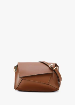 Leonie Tan Leather Cross-Body Bag