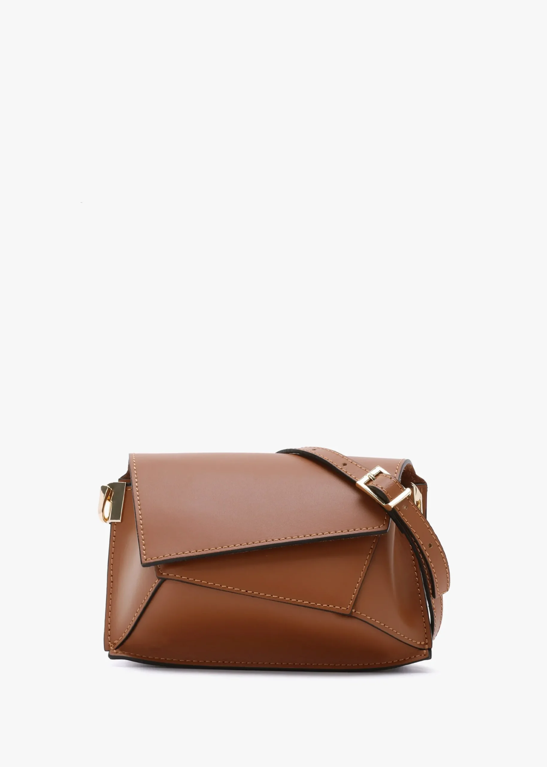 Leonie Tan Leather Cross-Body Bag