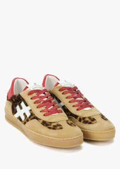 Leopard Suede & Calf Hair Trainers
