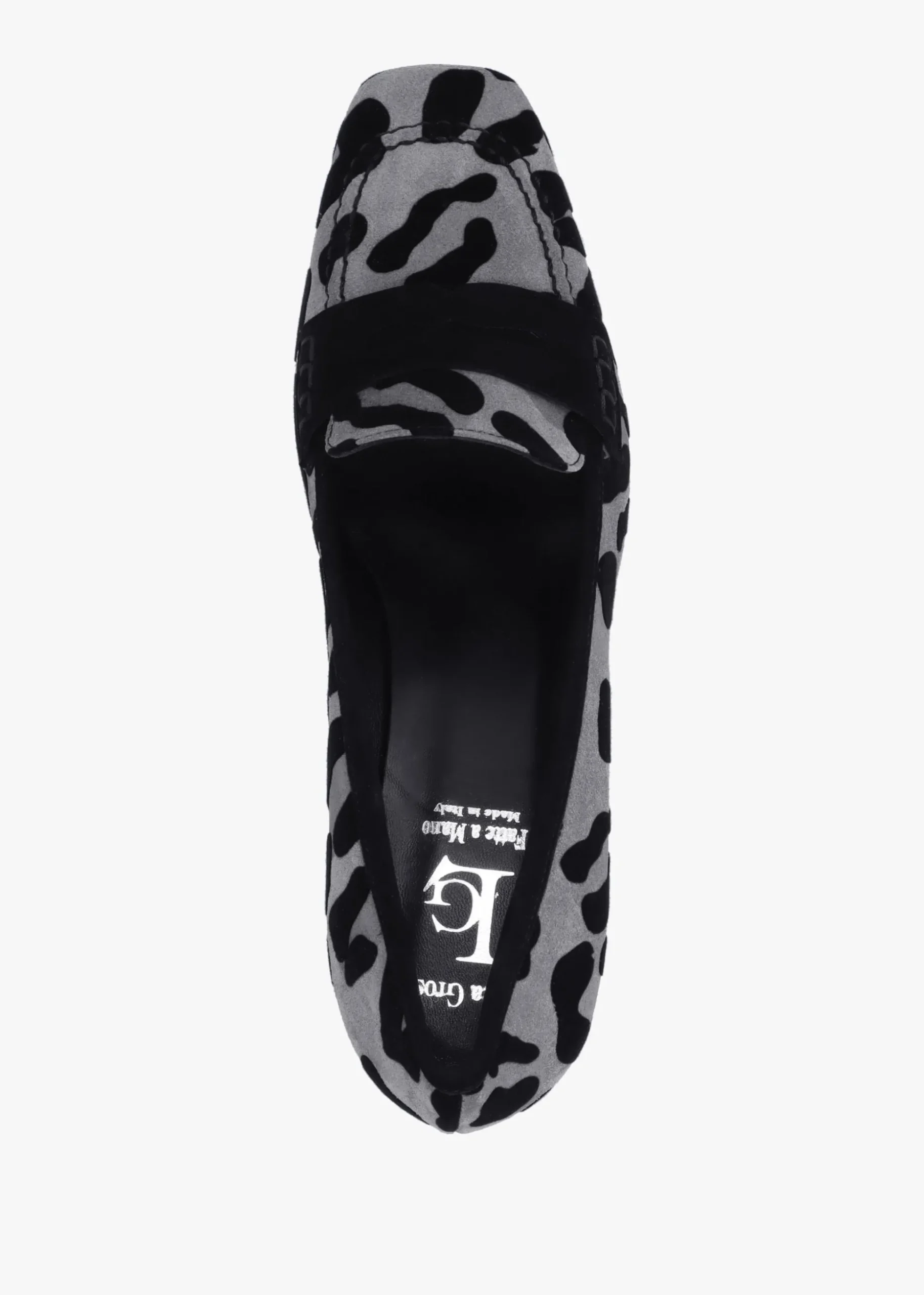 Leopard Suede Square Toe Block Heel Loafers