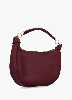 Licia Burgundy Leather Slouchy Shoulder Bag