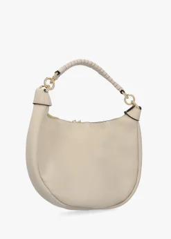 Licia Cream Leather Slouchy Shoulder Bag