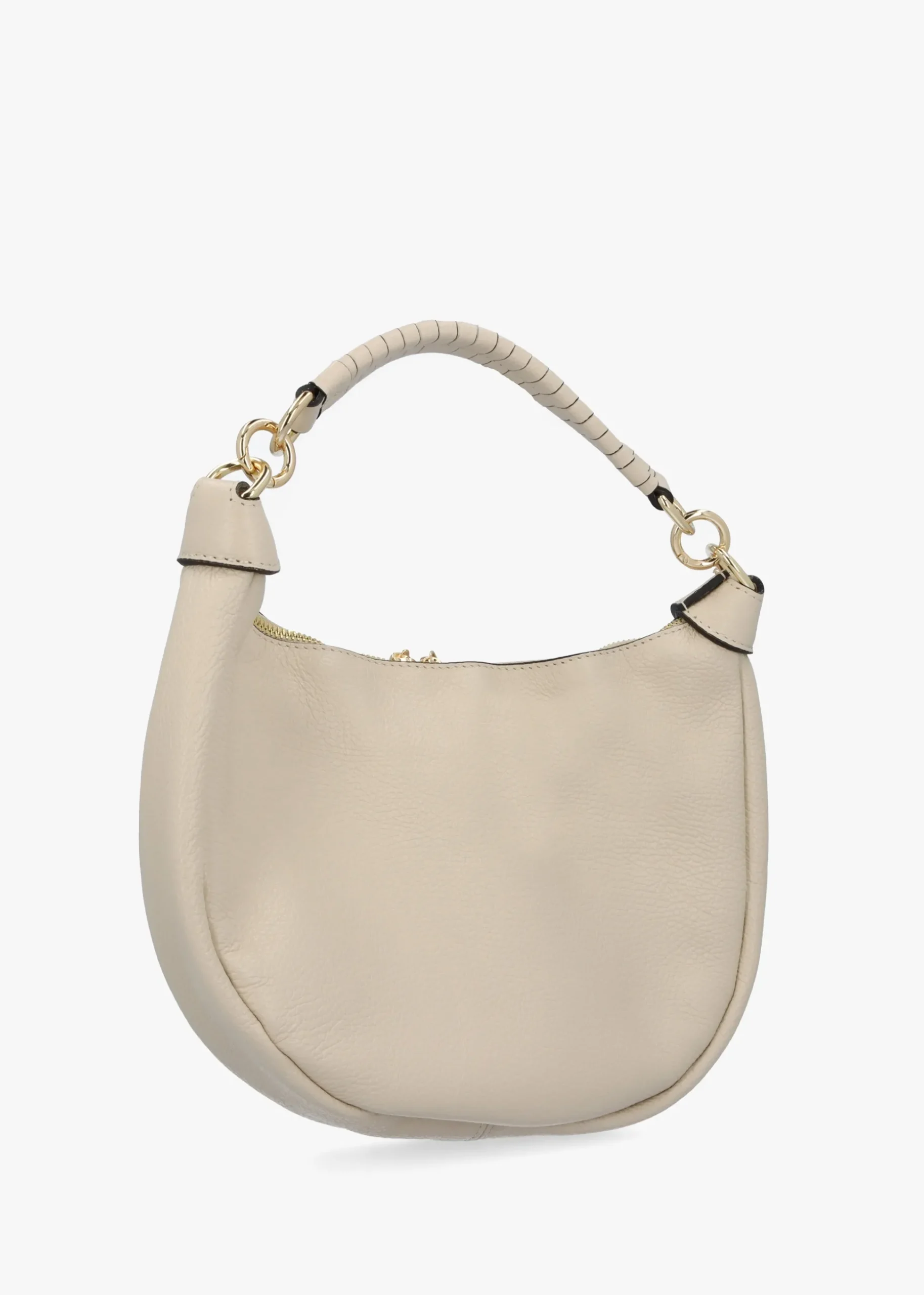 Licia Cream Leather Slouchy Shoulder Bag