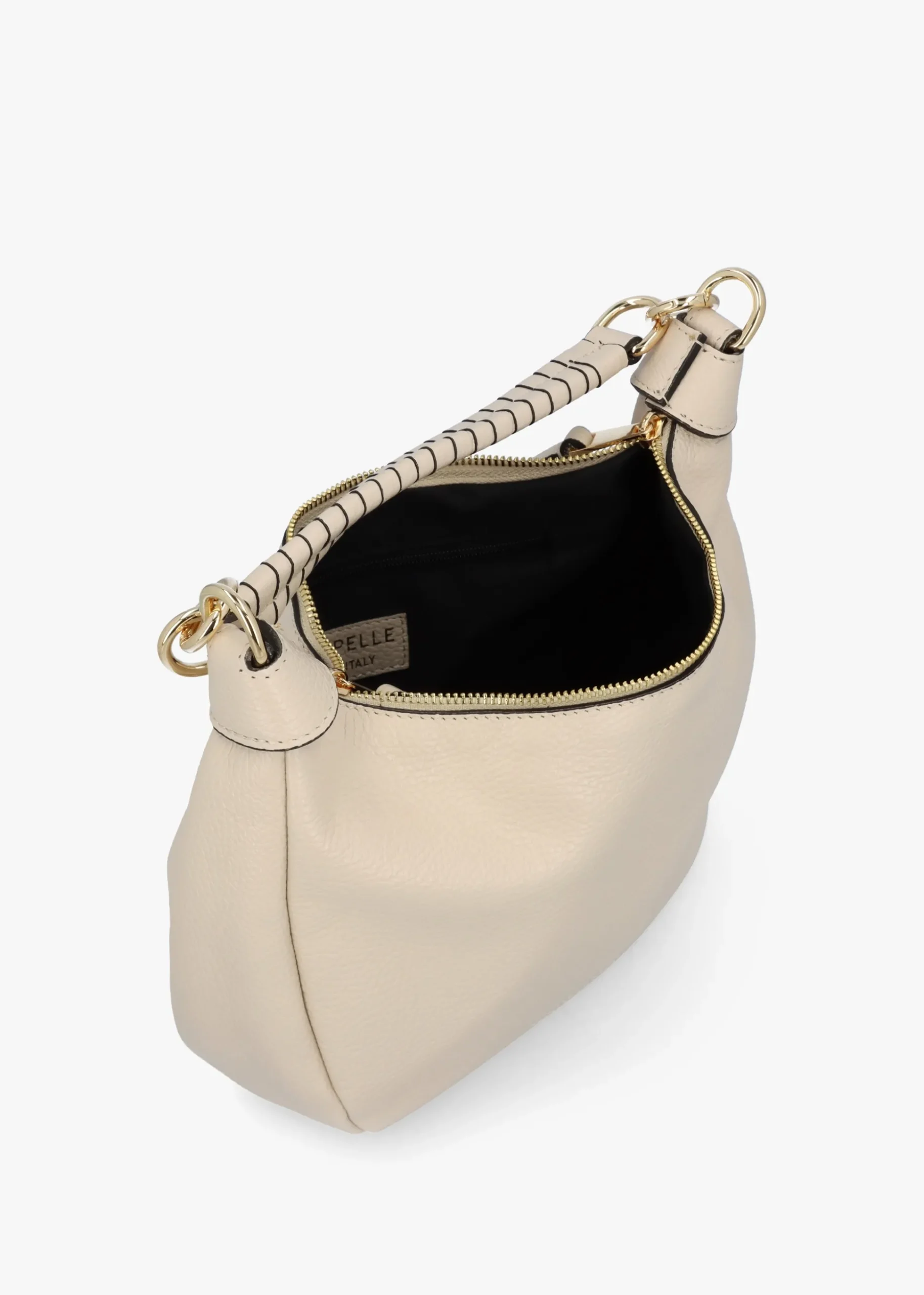 Licia Cream Leather Slouchy Shoulder Bag