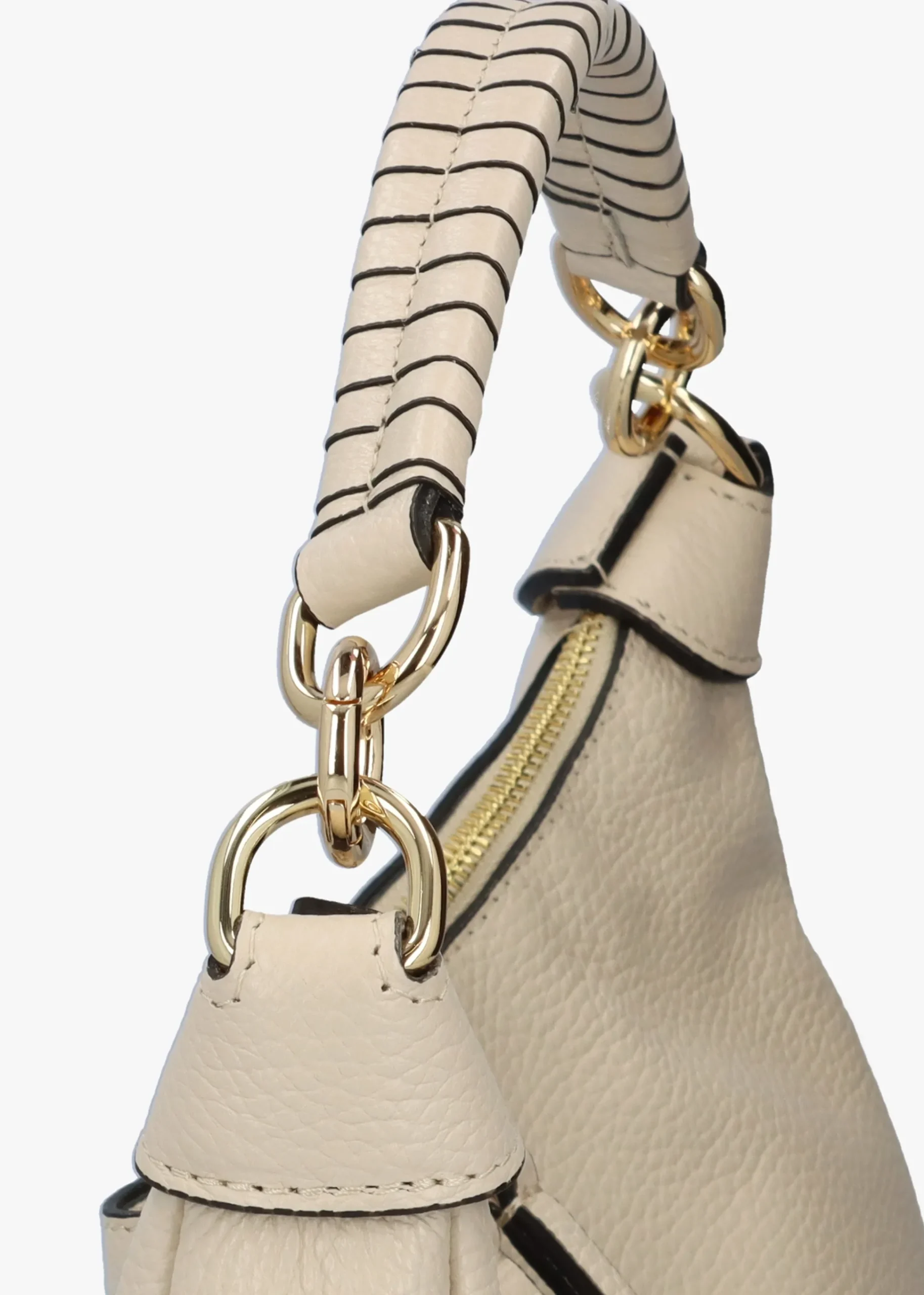 Licia Cream Leather Slouchy Shoulder Bag