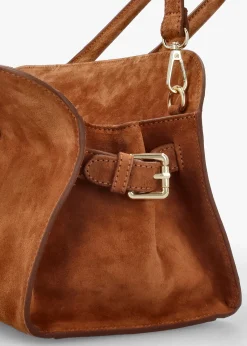 Lilah Tan Suede East West Shoulder Bag