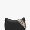 Lilly Black Silver Pebbled Baguette Bag