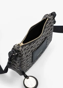 Lilly Logo Nero Ecru Baguette Bag