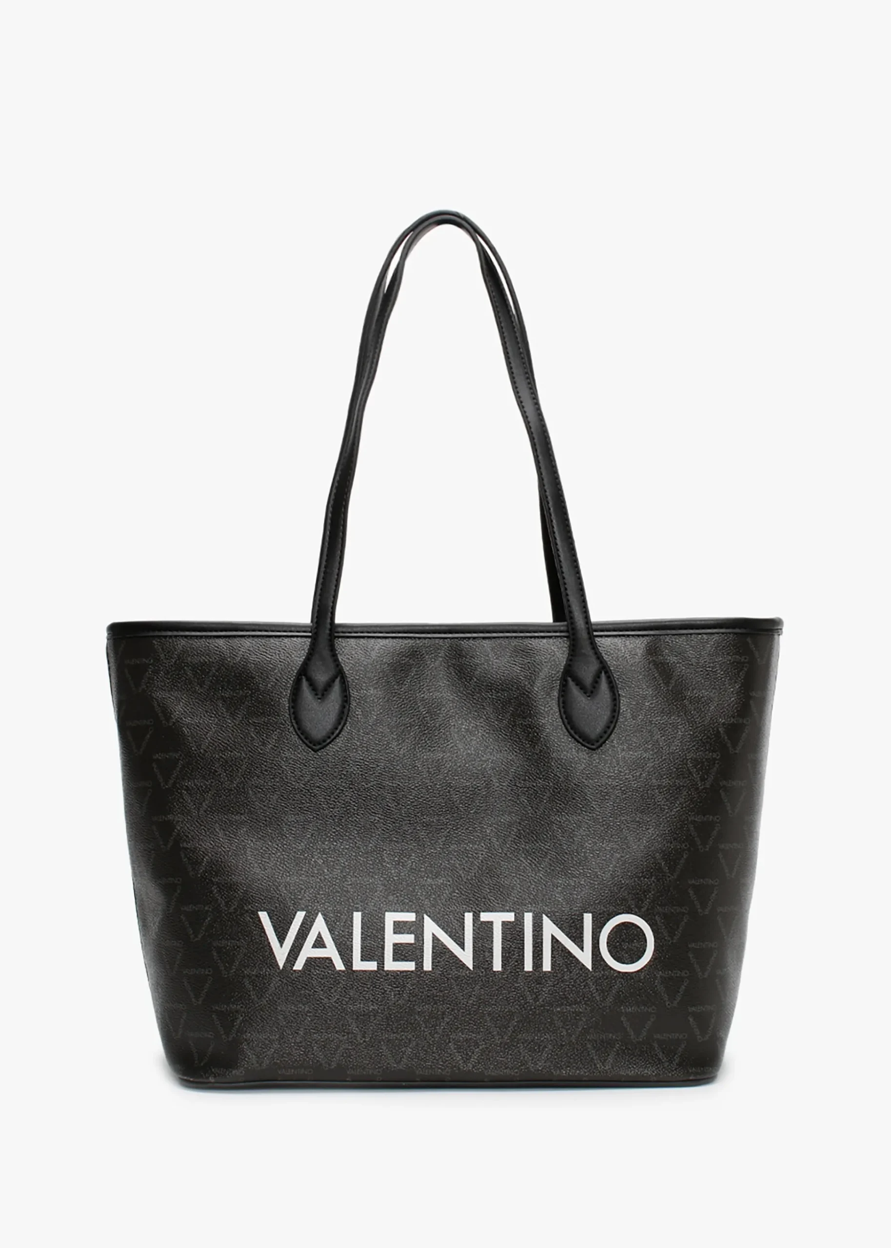 Liuto Black Repeat Logo Tote Bag