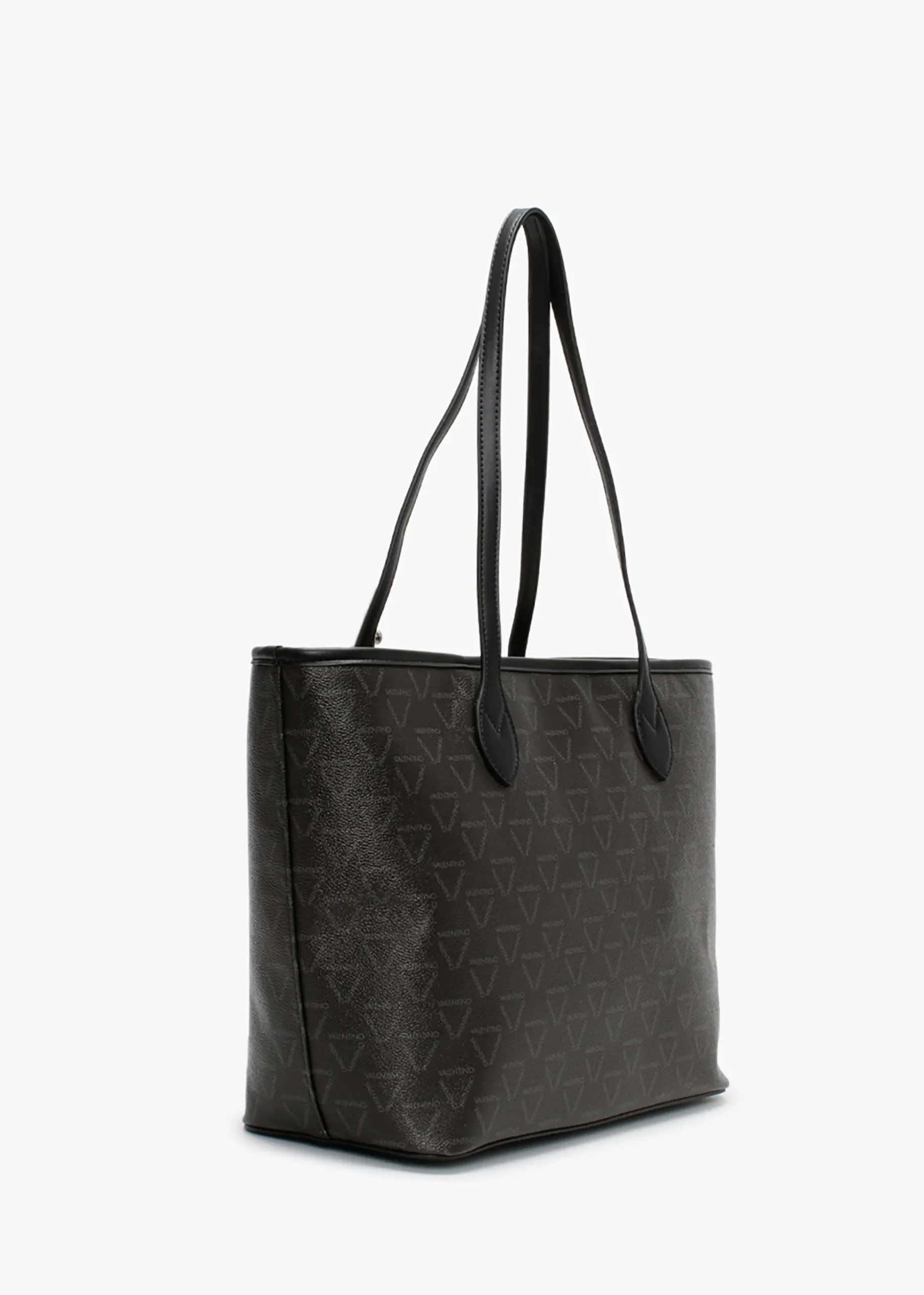 Liuto Black Repeat Logo Tote Bag