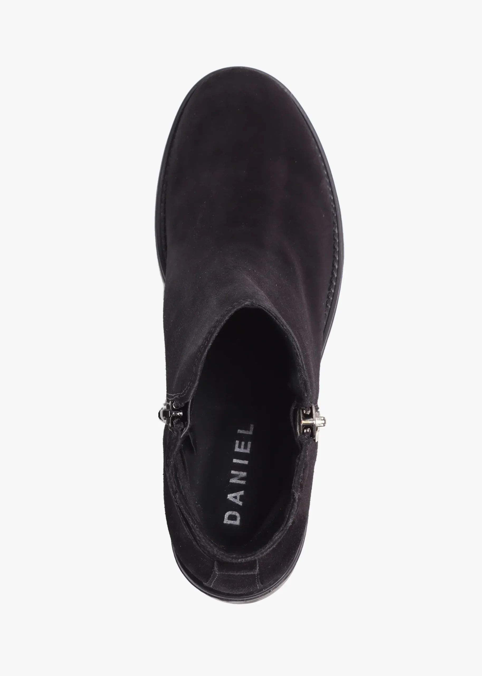 Locky Black Suede Block Heel Ankle Boots
