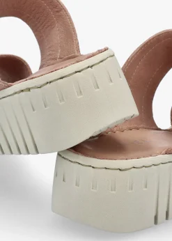 Lorelai Beige Leather Two Bar Mules