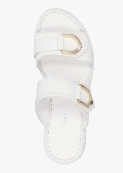 Lorelai White Leather Two Bar Mules