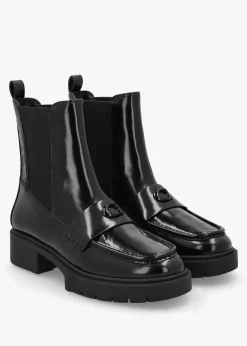 Louisa Black Leather Chelsea Boots