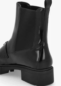 Louisa Black Leather Chelsea Boots