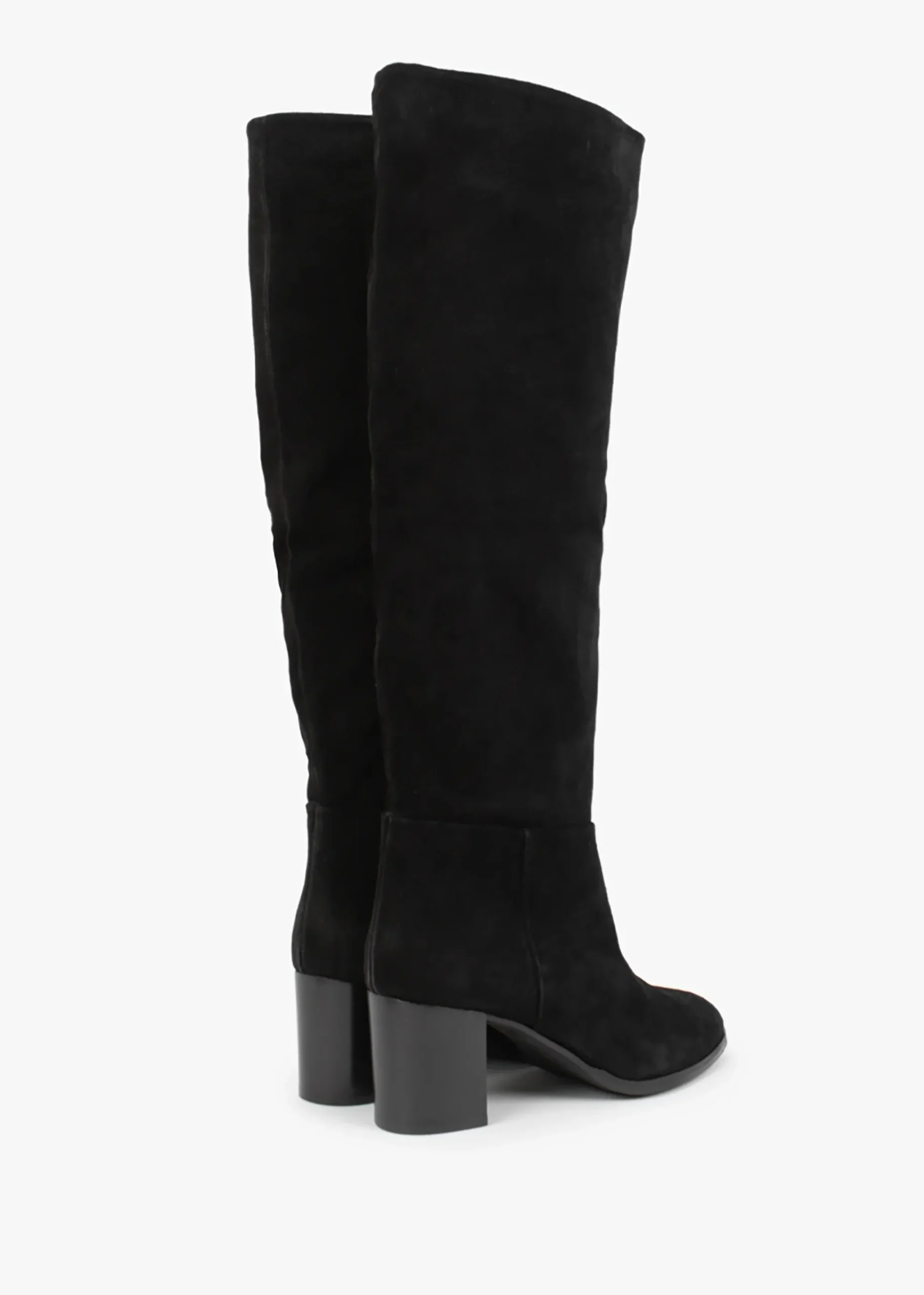 Lowlorna Black Suede Block Heel Knee Boots