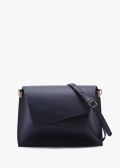Lucia Black Leather Cross-Body Bag