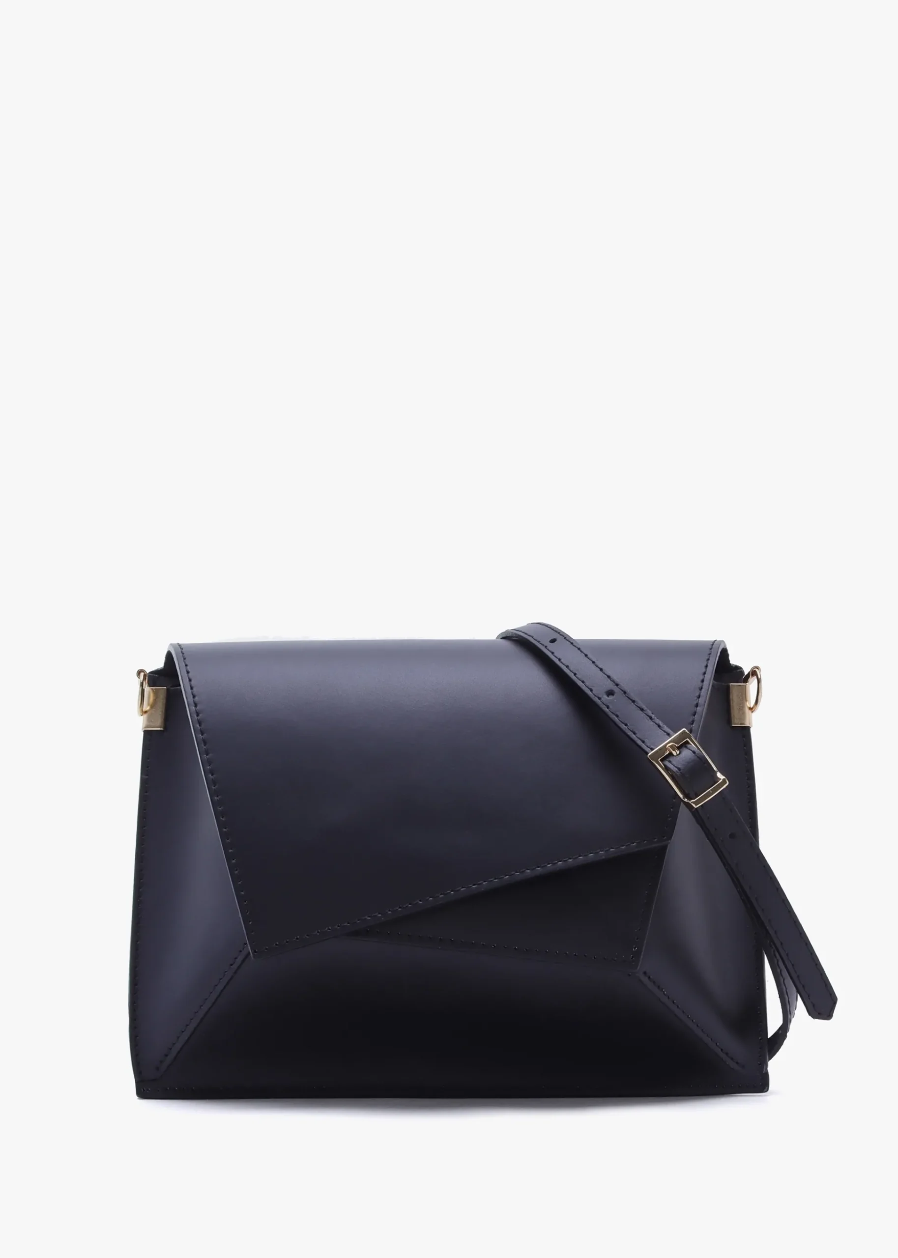 Lucia Black Leather Cross-Body Bag
