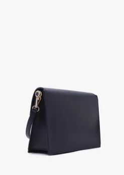 Lucia Black Leather Cross-Body Bag