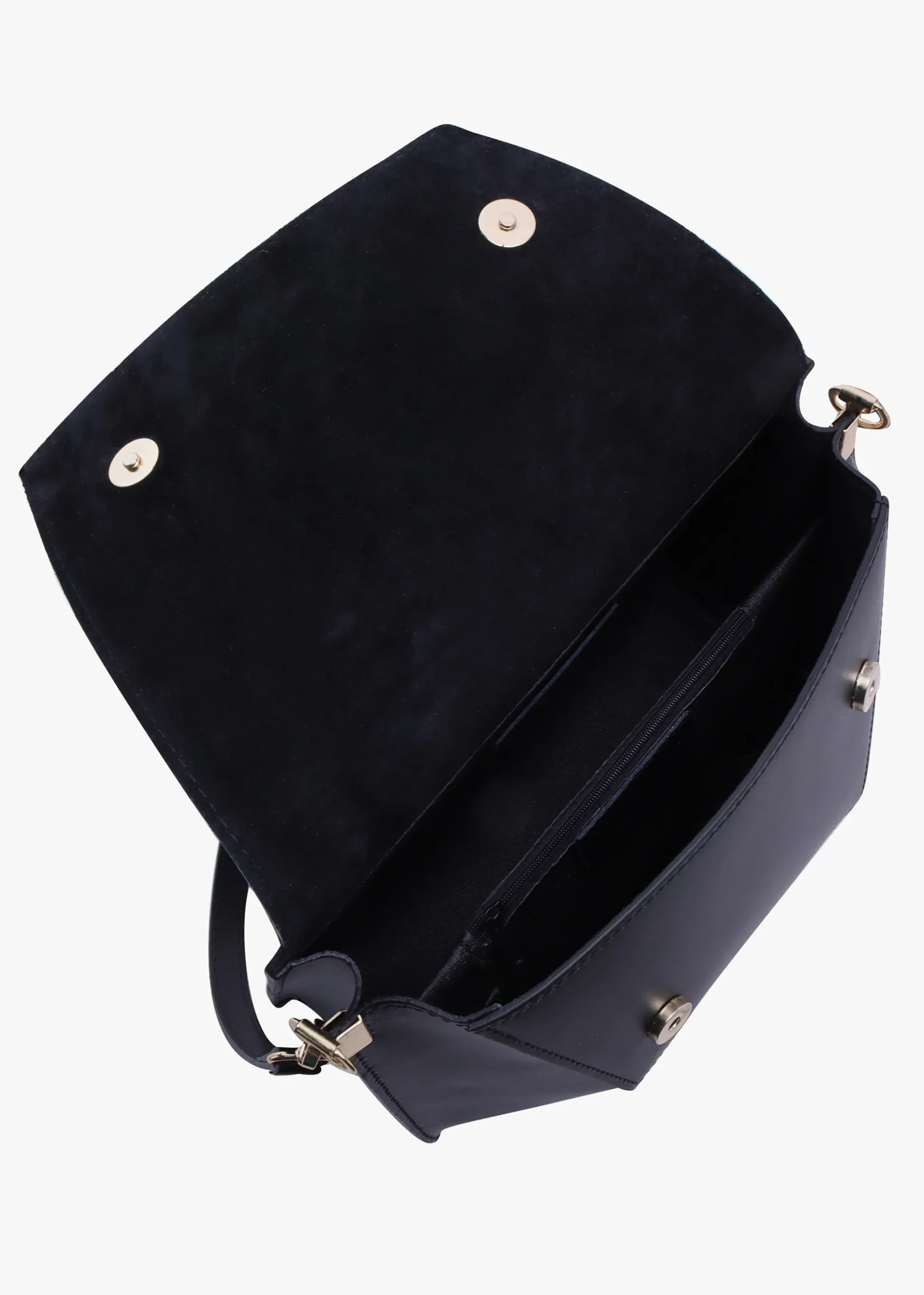 Lucia Black Leather Cross-Body Bag