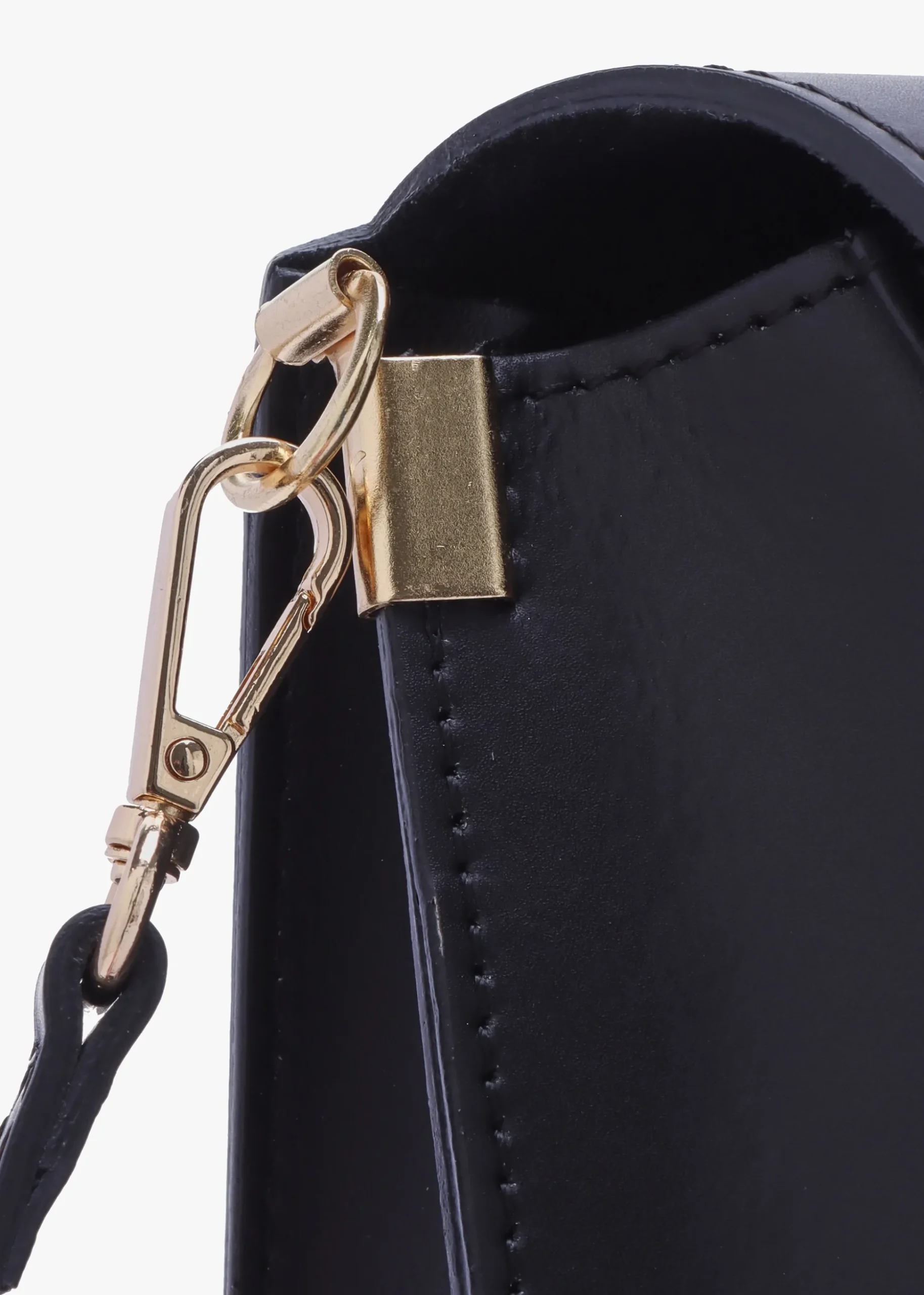 Lucia Black Leather Cross-Body Bag