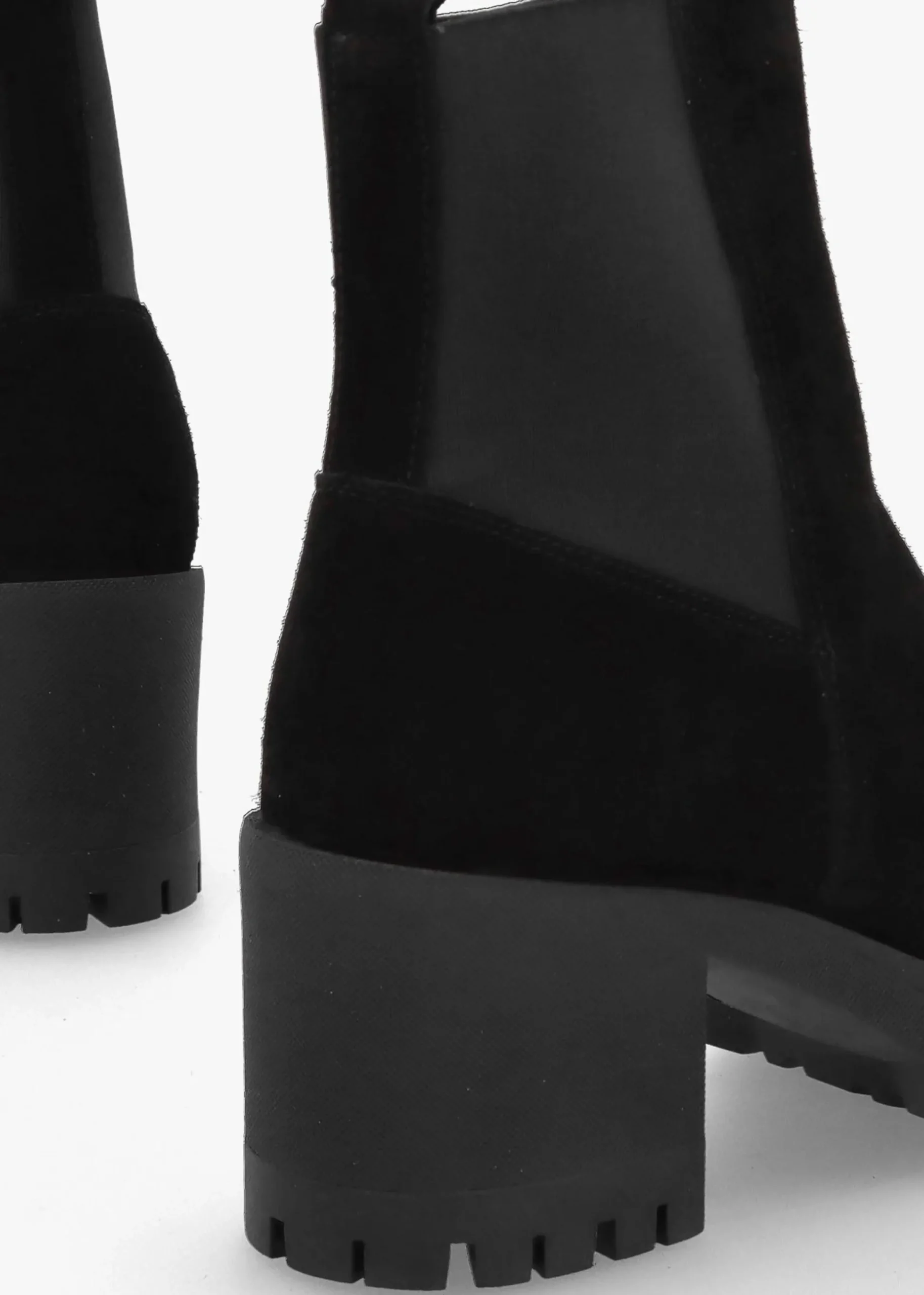 Luxor Black Suede Block Heel Chelsea Boots