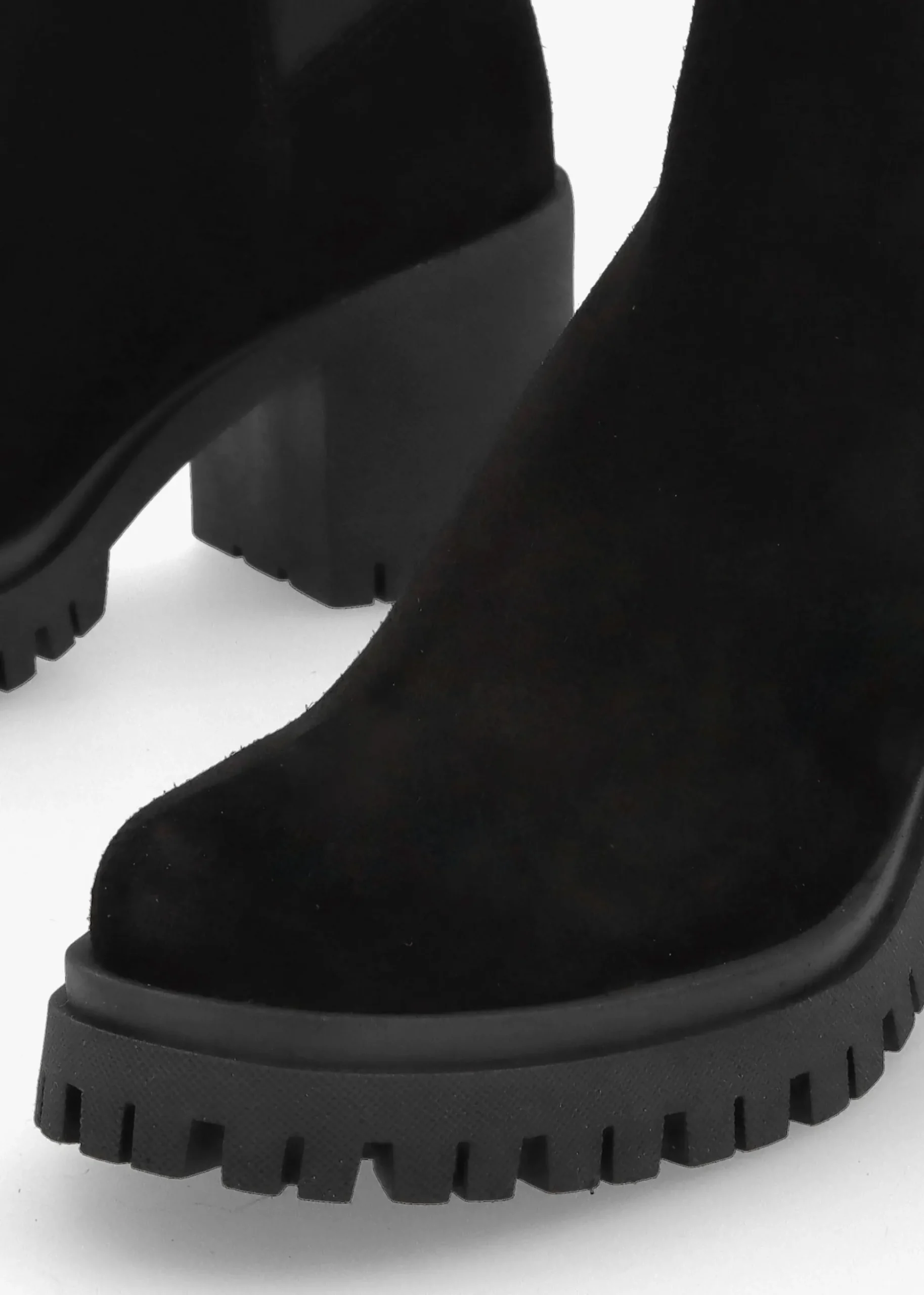 Luxor Black Suede Block Heel Chelsea Boots