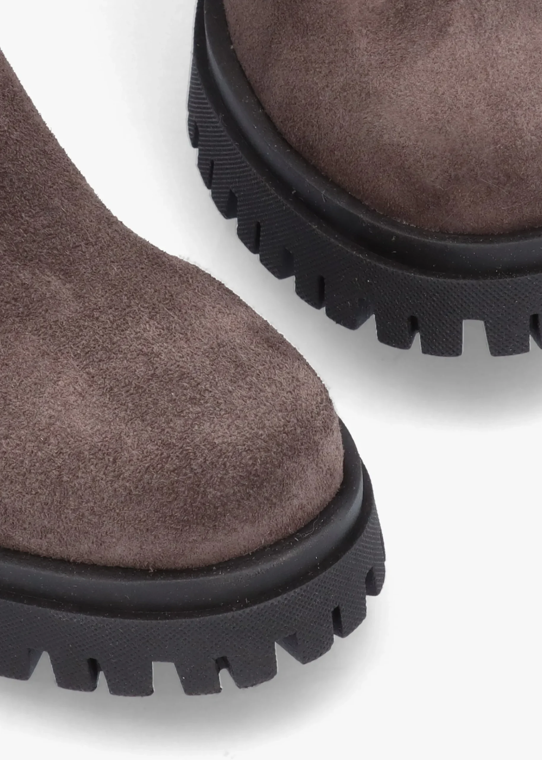 Luxor Grey Suede Block Heel Chelsea Boots