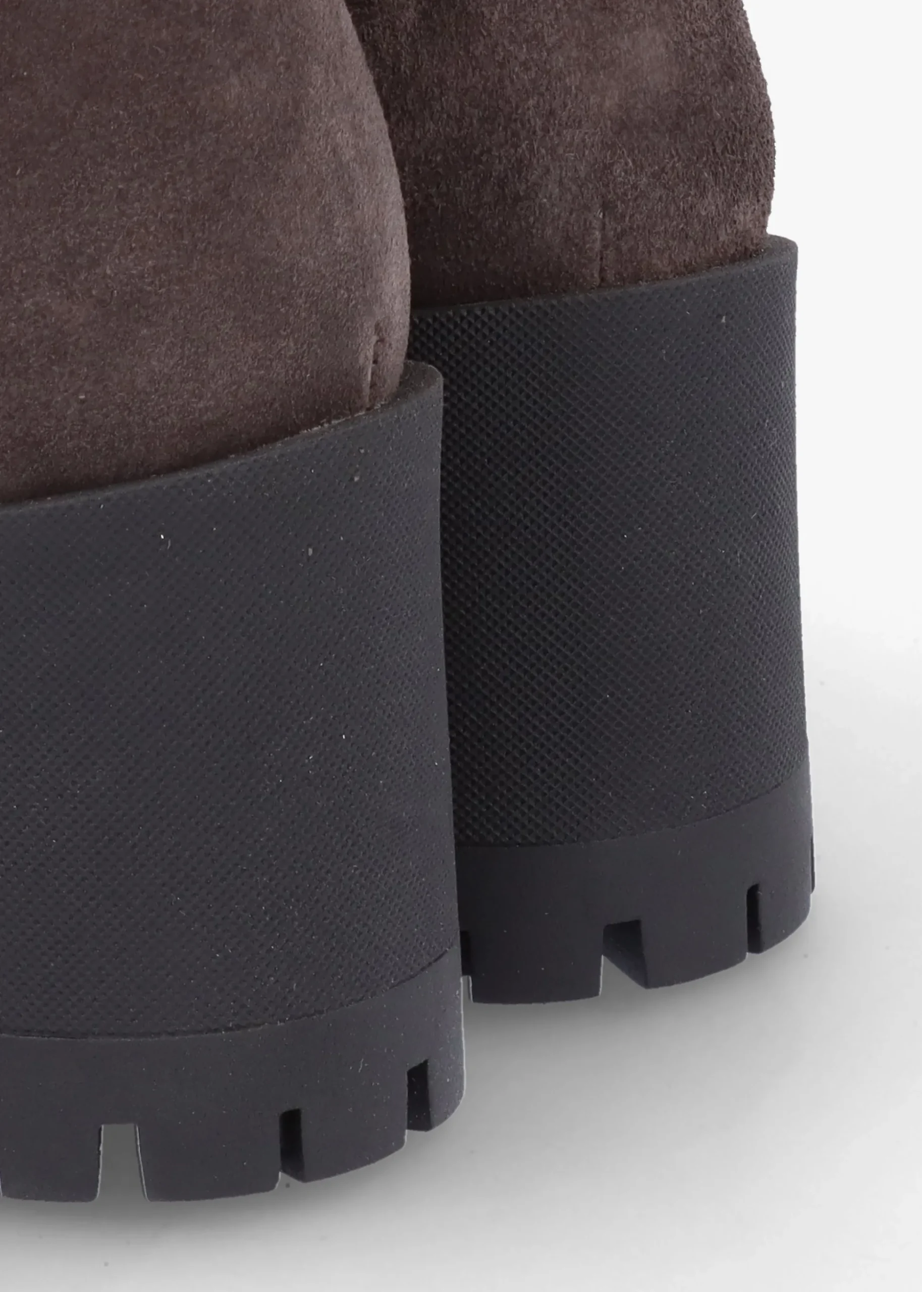 Luxor Grey Suede Block Heel Chelsea Boots