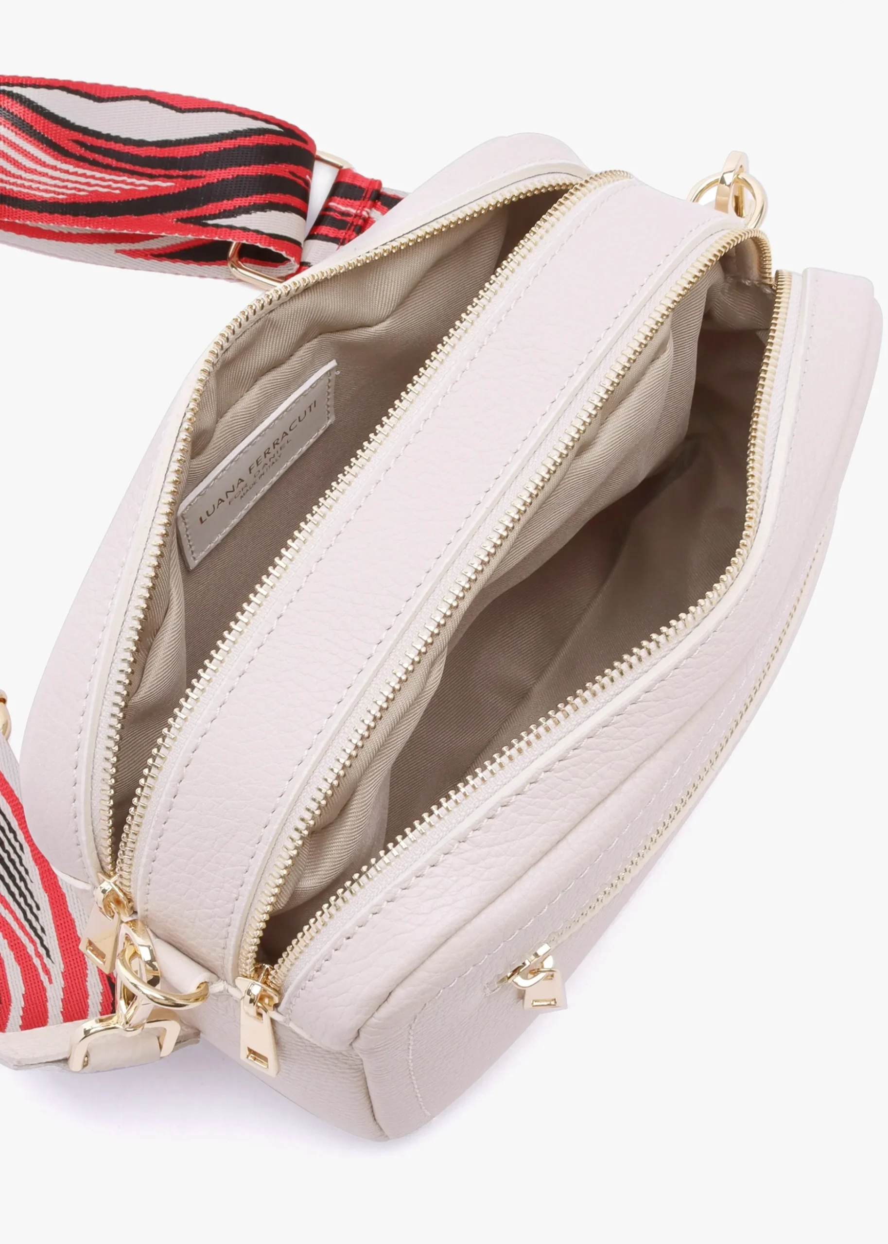 Lydia Beige Leather Camera Bag