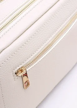 Lydia Beige Leather Camera Bag