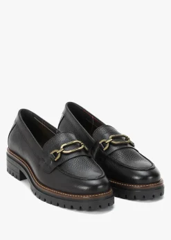 Maddie Classic Black Leather Loafers