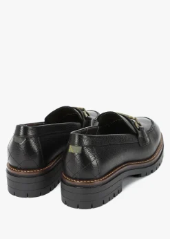 Maddie Classic Black Leather Loafers