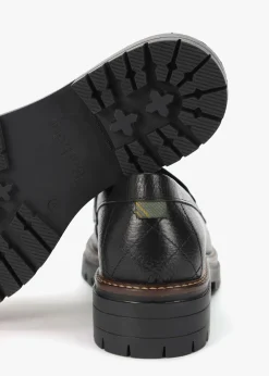 Maddie Classic Black Leather Loafers